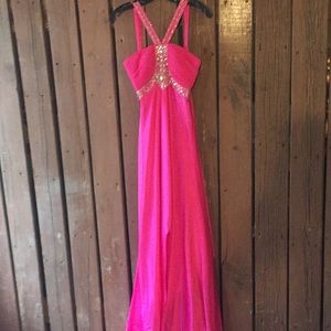 Hot pink formal dress